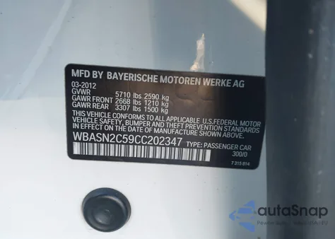 2012 BMW 535I Gran Turismo from USA, damaged, VIN WBASN2C59CC202347